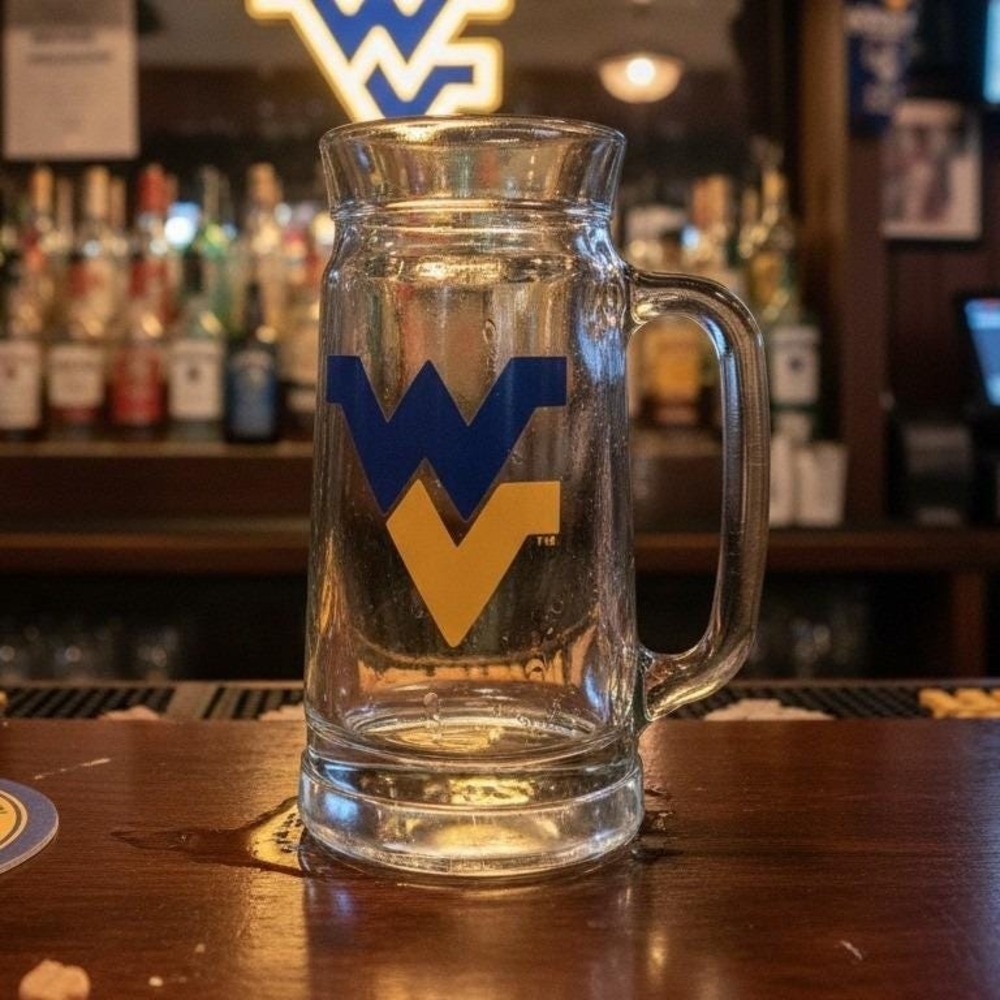 West Virginia University WVU Mountaineers Mug Vintage Beer Mug 7" Tall